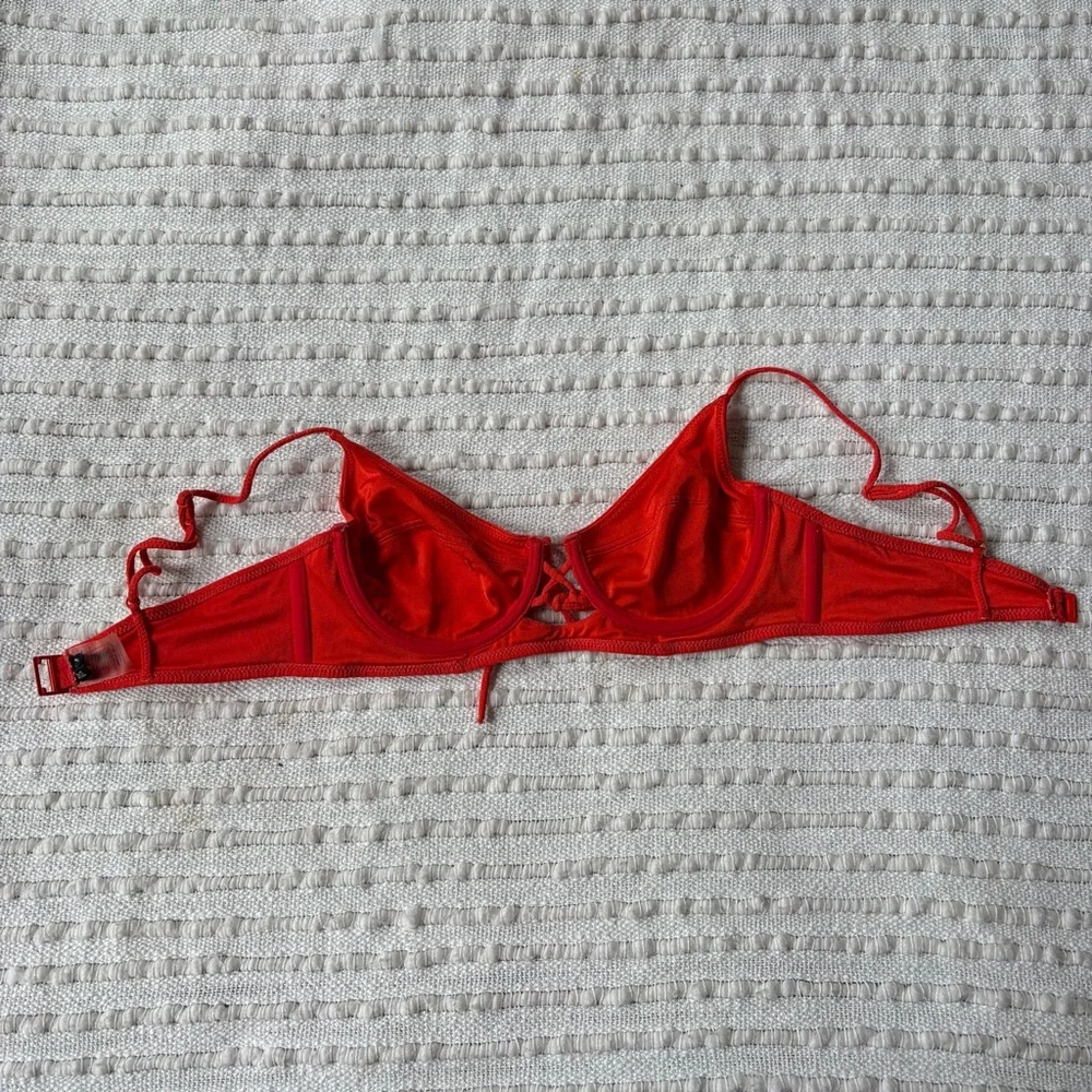 Triangl Bikini Red Balconette Swim Top Size Small